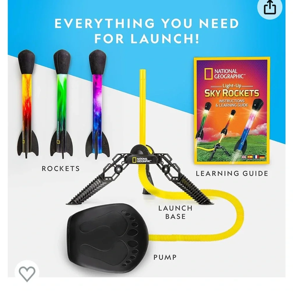 NATIONAL GEOGRAPHIC Air Rocket Toy & refill kit  NWT
